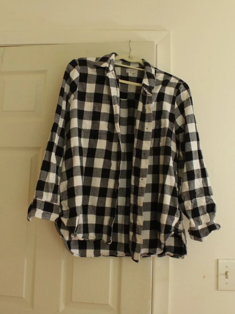 J crew plaid cardigan size L